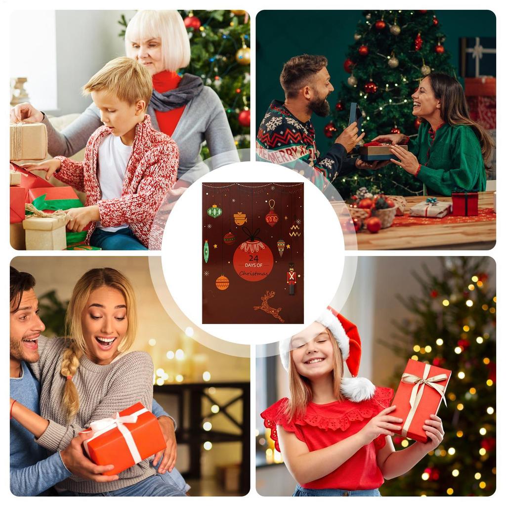 Holiday Countdown 24 Days Refillable Treat Box Vacation Countdown Calendars for Home Living Room Bedroom School Party Daily