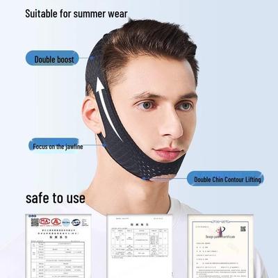 Men's V-Face Lifting Mask for Nasolabial Folds & Double Chin Reduction