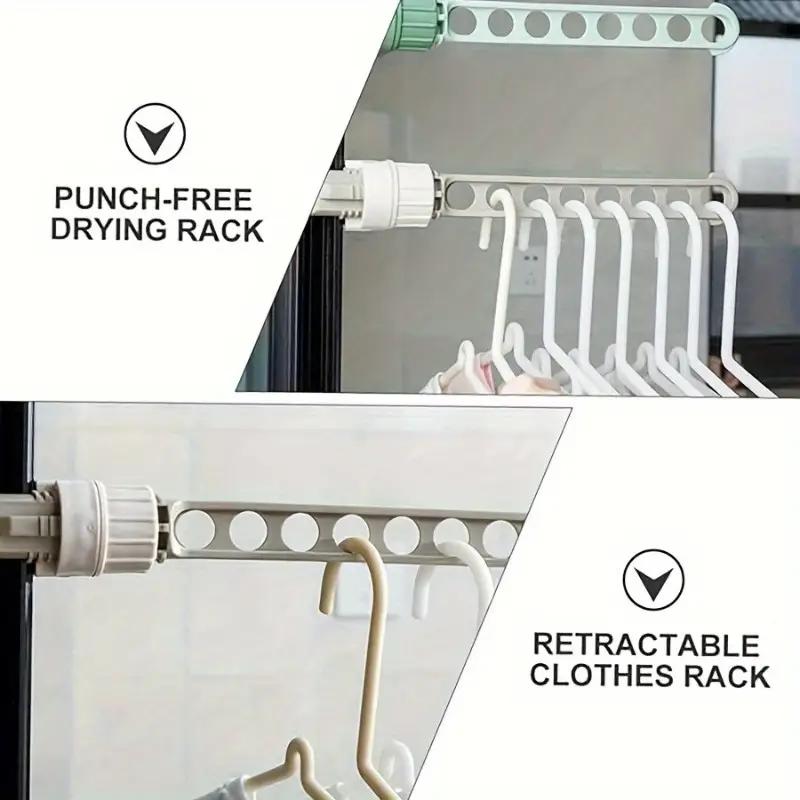 8-hole Portable Buckle Clothes Drying Rack Artifact Windowsill Balcony Hanging Clothes Drying Window Portable Travel Wardrobe