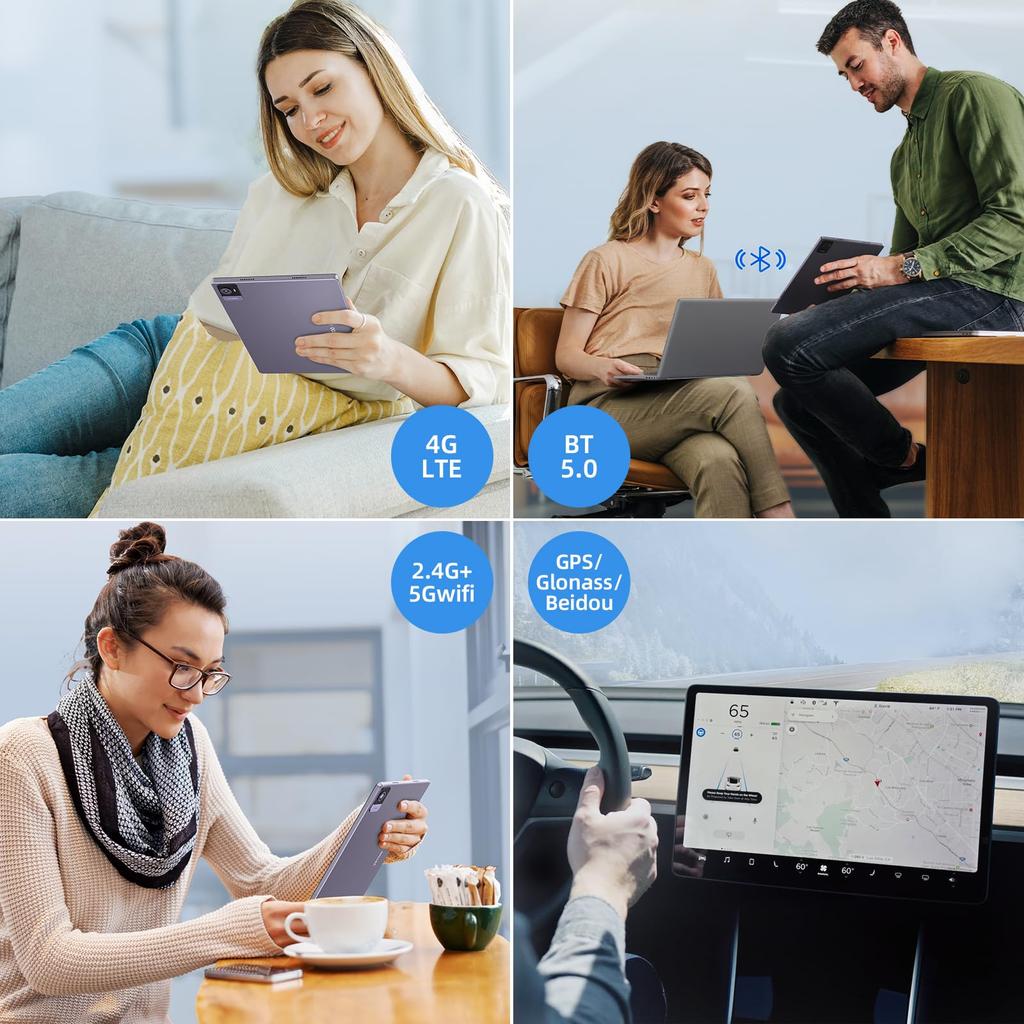 Android 13 Tablet VETOO V10 T616 8 12GB 128GB 1TB Widevine L1 FHD IPS 4G LTE Face Split Wireless Child Protection 10.5 Inch, Pro, Core, (6+6 Virtual)