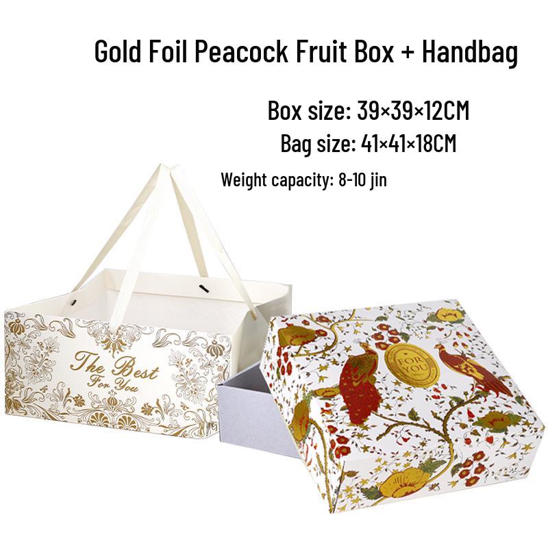 Ins Style Transparent Fruit & Flower Gift Box, 10 Jin Capacity, Leather Mixed Gift Box
