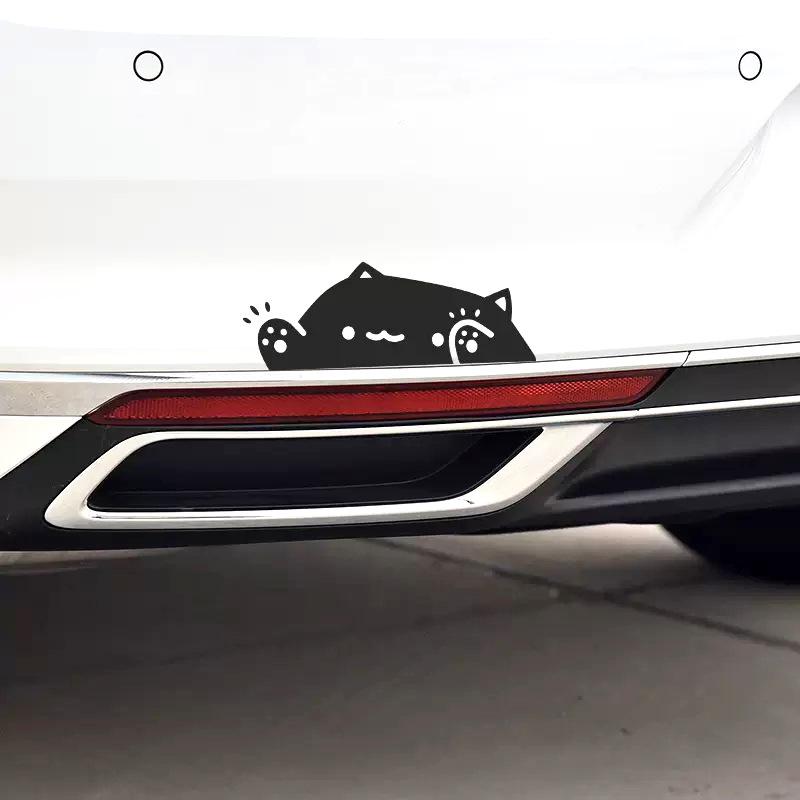 Colorful Laser Cute Cat Car Sticker, Kitten Knocking On Window,Cat Personality Car Sticker, Creative Decorative Covering Sticker
