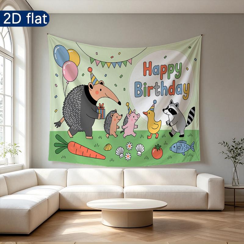 Party Backdrop Flat Banners Hedgehog Animals Celebrations Wedding Enthusiasts Photo Booth Decor Front Door Decor