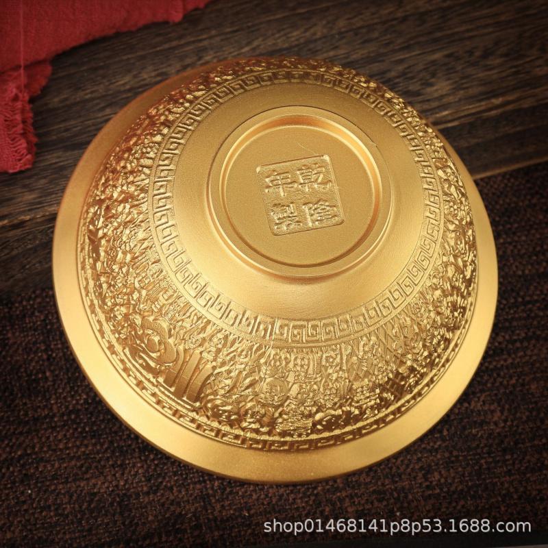 Copper Craft Ornament Home Decor Copper Bowl Hundred Blessings Bowl Great Fortune Character Bowl Brass