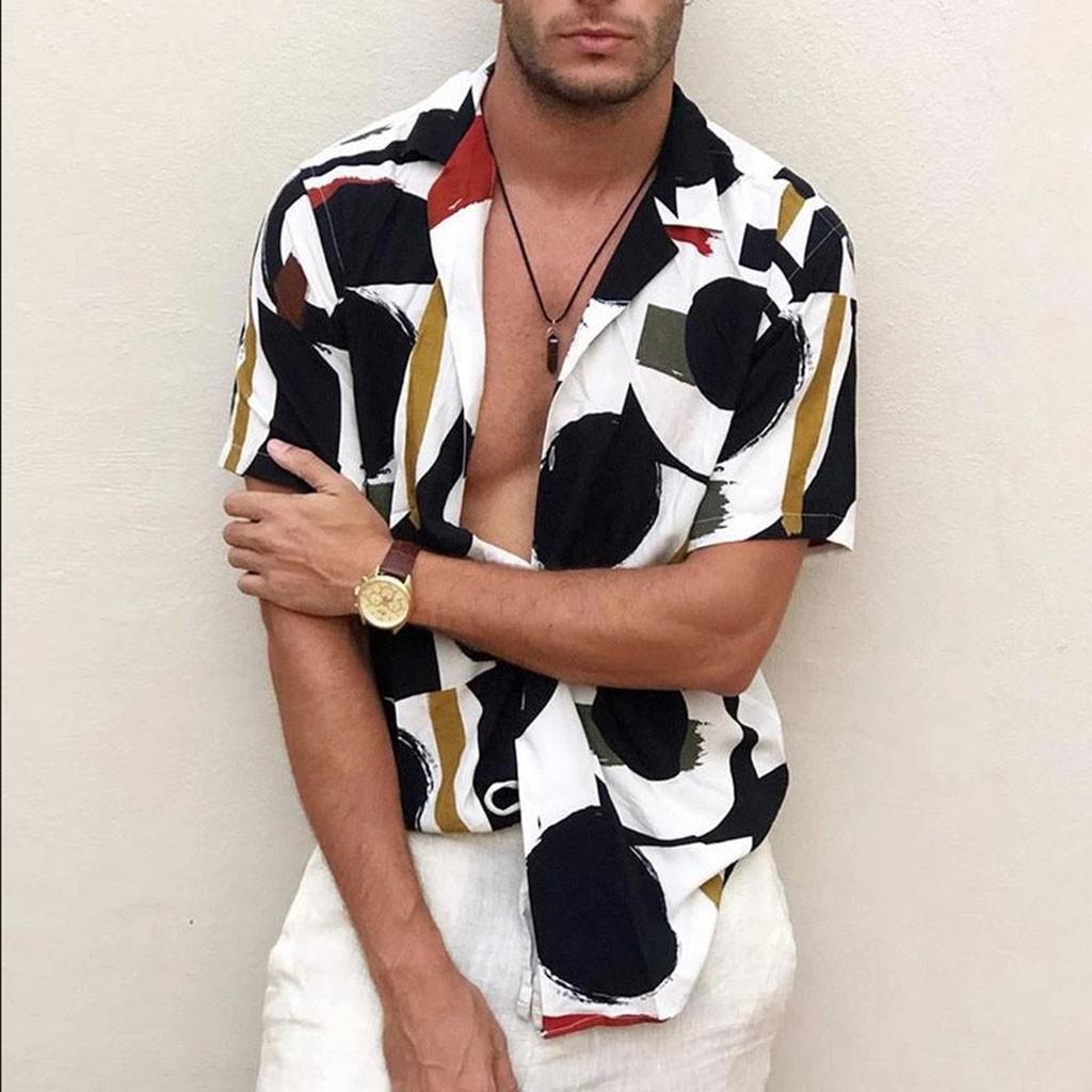 

Men s Fashion Printed Short-Sleeved Shirt Stylish And Comfortable Printed Top