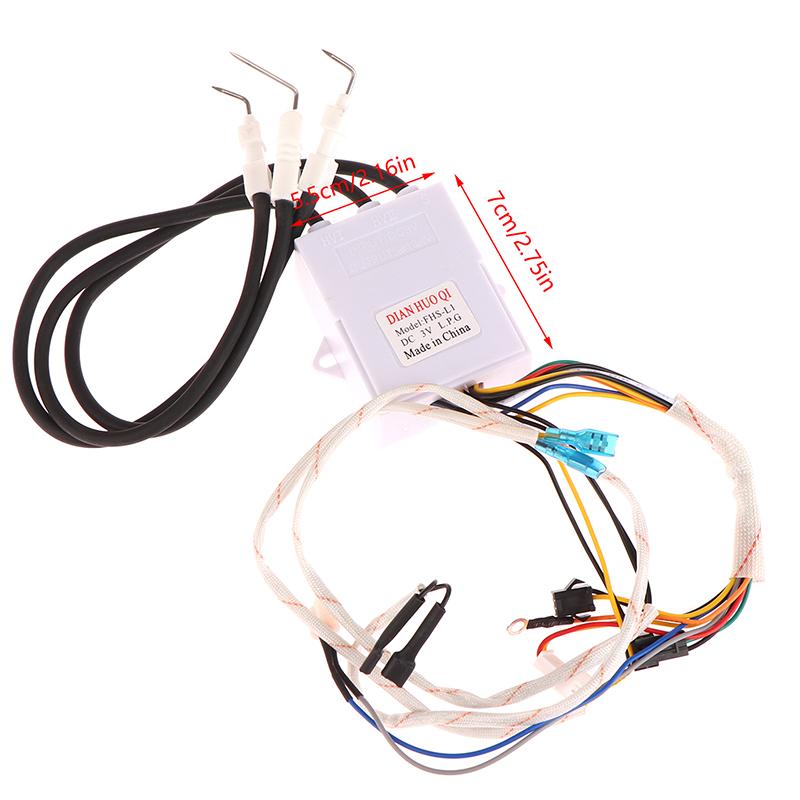 Totalt 14 Ledninger Universal Dc 3V Gasskomfyr Dobbel Tenning Med Temperaturkontroll Og Display Puls Tenner 1 Stk