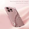 Rosa Goldene Wellenmuster Metalllack Gehärtetes Glas Handyhülle Für iPhone 17 16 15 14 13 12 11 Pro Max Plus 16E 17Air Hülle