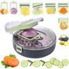 Vegetable Chopper, Pro Onion Chopper with 9 Blades, Kitchen Vegetable Slicer Chop with Round Basin, Cheese Slicer,  Carrot Chopper With Container