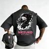 Plus Size Demon Slayer Summer Anime Printed Men and Women Tshirt Casual Parent Child Top Fashion Cotton Street Harajuku Y2K