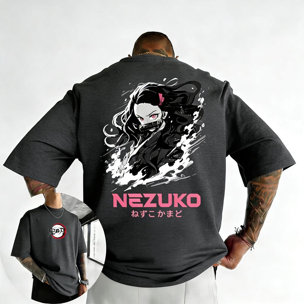 Plus Size Demon Slayer Summer Anime Printed Men and Women Tshirt Casual Parent Child Top Fashion Cotton Street Harajuku Y2K
