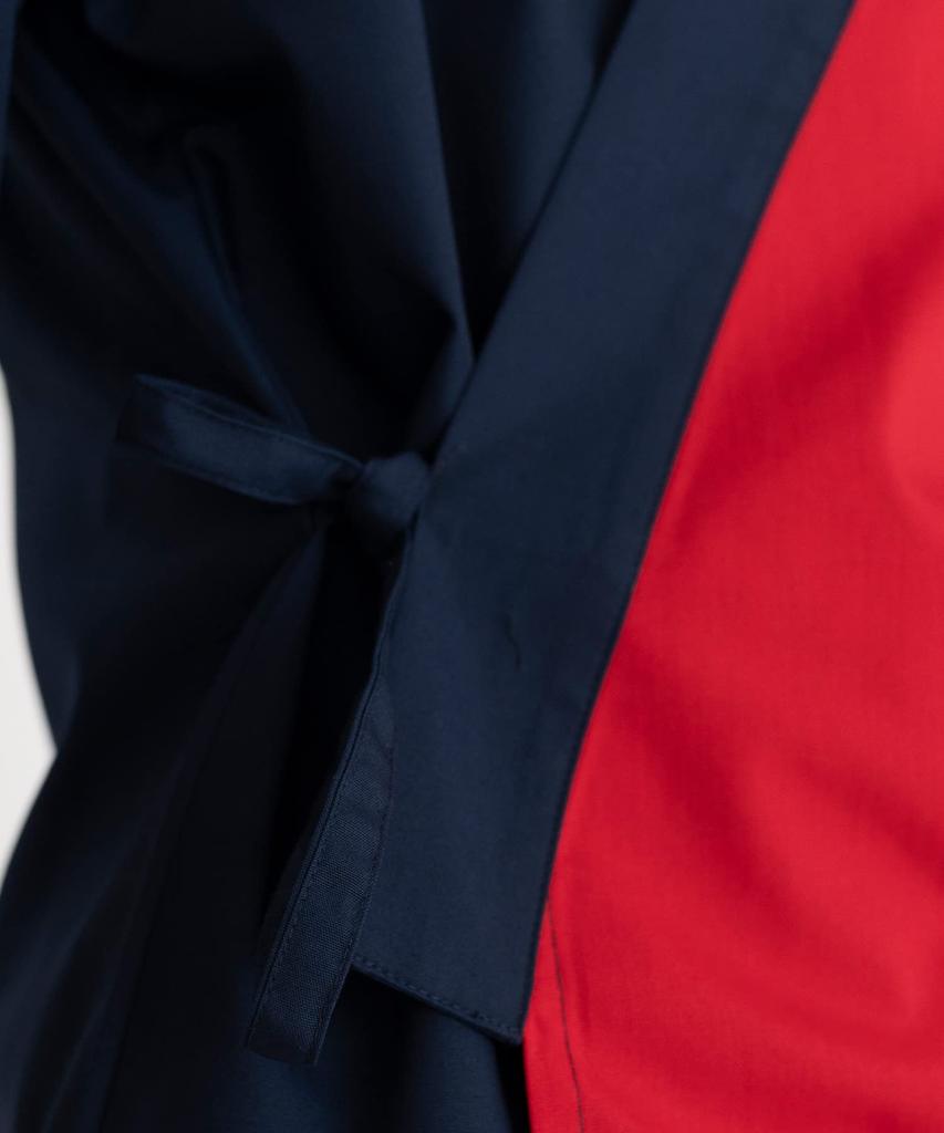 KYOETSU Men's Two-Tone Samue with Switching Clothes (Size L, Navy/Red)