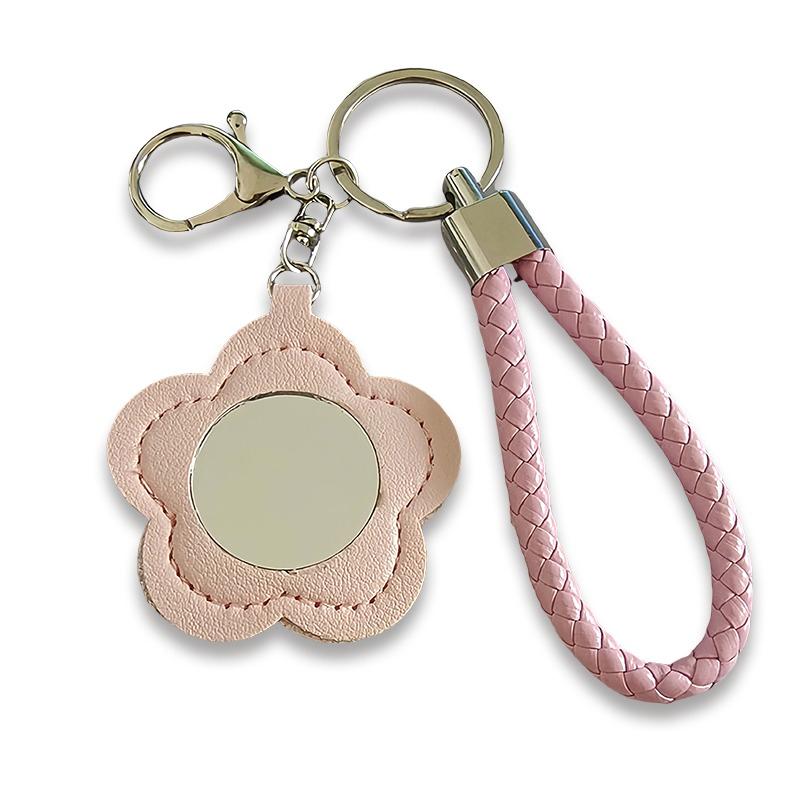 

1 шт. Мини-зеркало Модное кожаное для макияжа, для подкрашивания, брелок-подвеска, цветочная форма, милое зеркальце для макияжа, шармы для сумки, многоцветное 1PCS