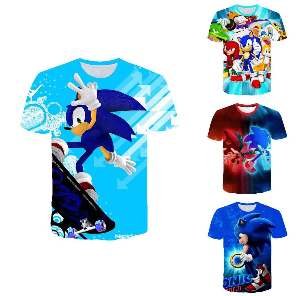 Stylish Sonic The Hedgehog Kids T-shirt With Colorful Cartoon Design For Boys And Girls