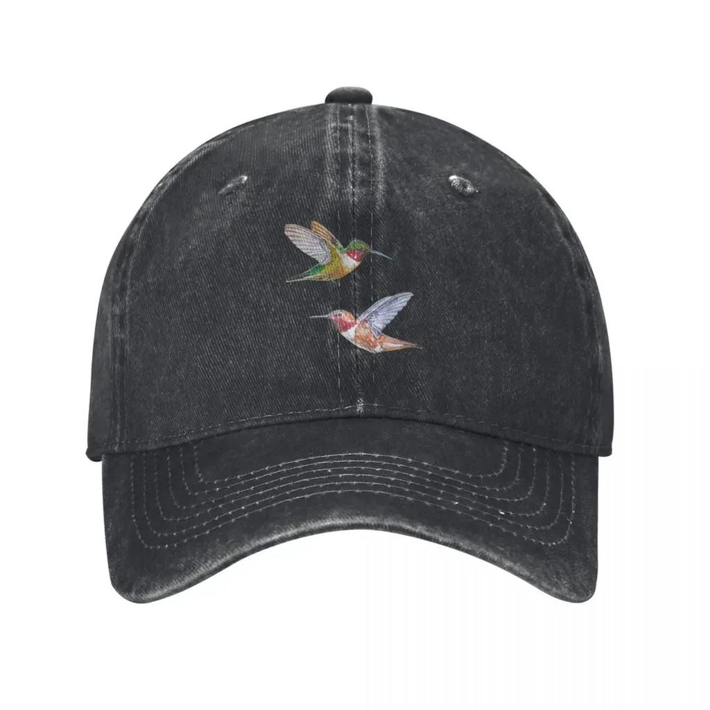 Hummingbirds Set (Rufous Ruby Throated) Baseball Cap Designer Cap Designer Hat GentleUnisex Hat Hat Beach Hats For Unisex Womens