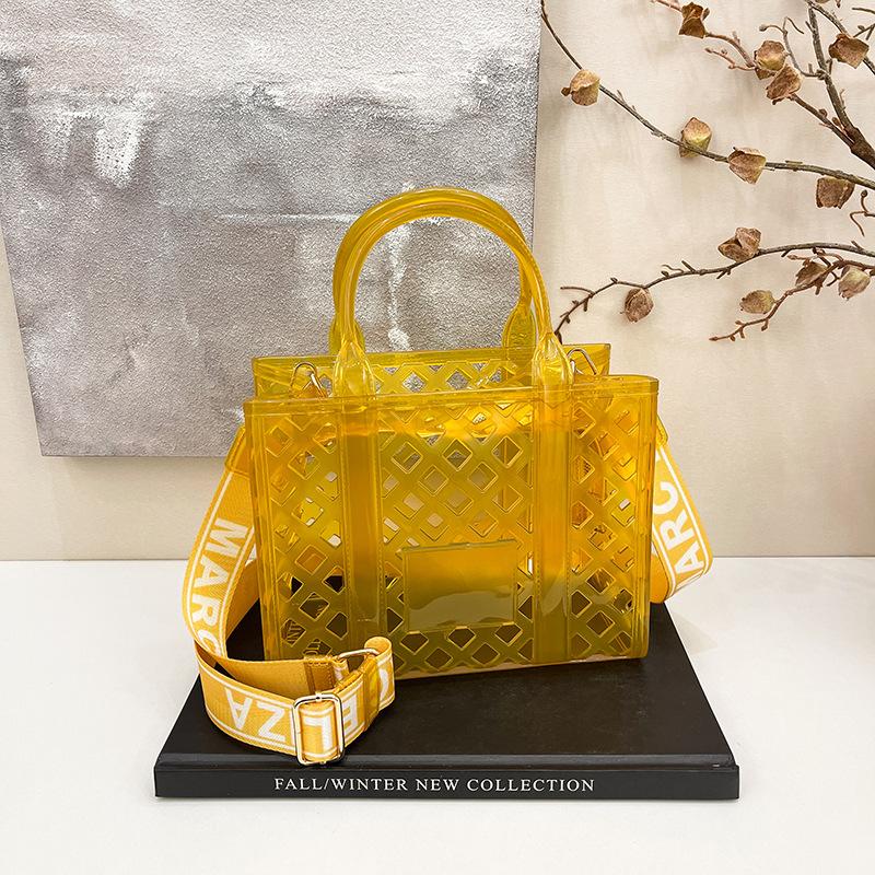 Sommer hohler Gemüsekorb neue Bonbonfarbe Umhängetasche große Kapazität Messenger transparent Damenhandtasche