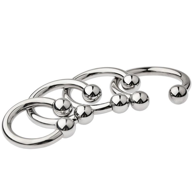 Heavy Penis Ring Metal Cock Ring With Ball Beads Ejaculation Delay Sex Toys For Adult Men Male Bondage Glans Exotic Accessories