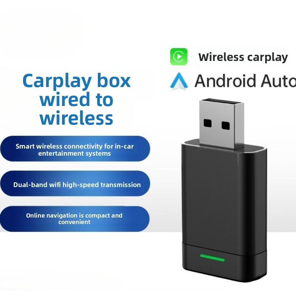 Wireless CarPlay Android Auto Box 2 In 1 Car Adapter Plug and Play Fast Connection for iPhone Android