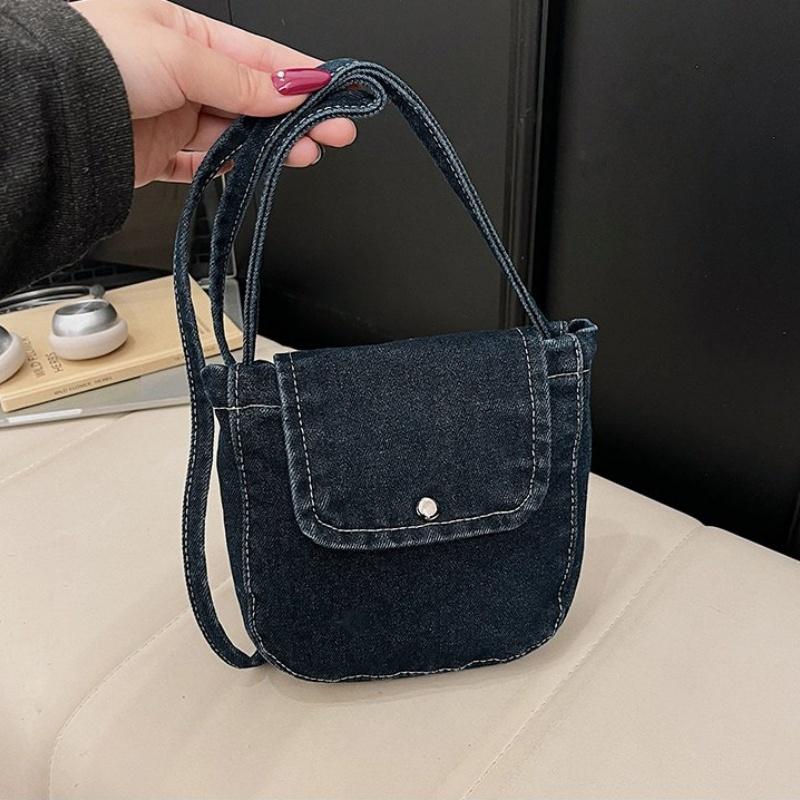 Trendy Denim Shoulder Bag For Women Fashionable Crossbody Purse Casual Versatile Commute Handbag темно-синий 800₽