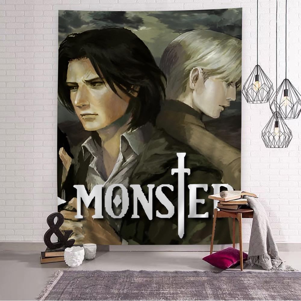 

NNaoki Urasawa S Monster Anime Tapestry Art Printing Bohemian Wall Tapestries Mandala Decor Blanket 74x94cm(29x37in)