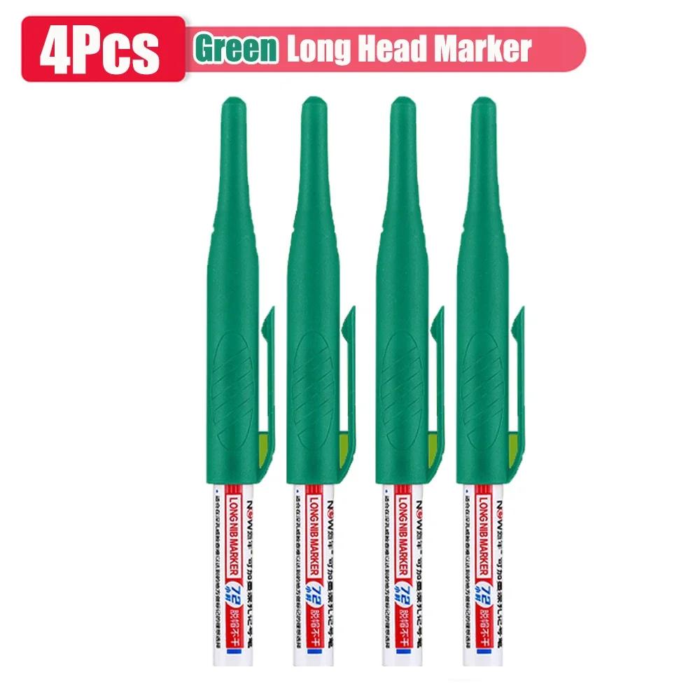 32mm 1-16pcs Long Head Markers Pen Multi-purpose Woodworking Tile Decoration Deep Hole Marker Pens Red/Black/Blue/Green Ink