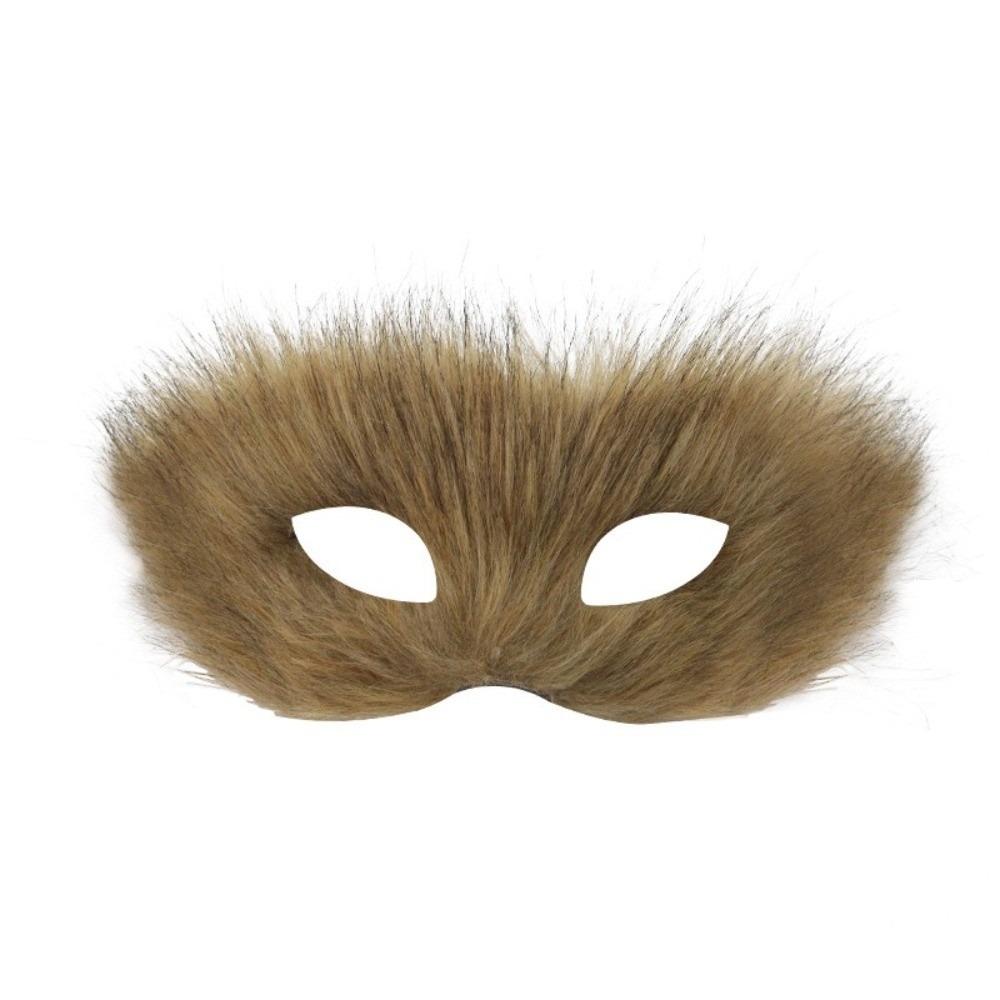 Long Furry Plush Cat Mask Animal Masquerade Mask Simple Half Face Mask  Male Female
