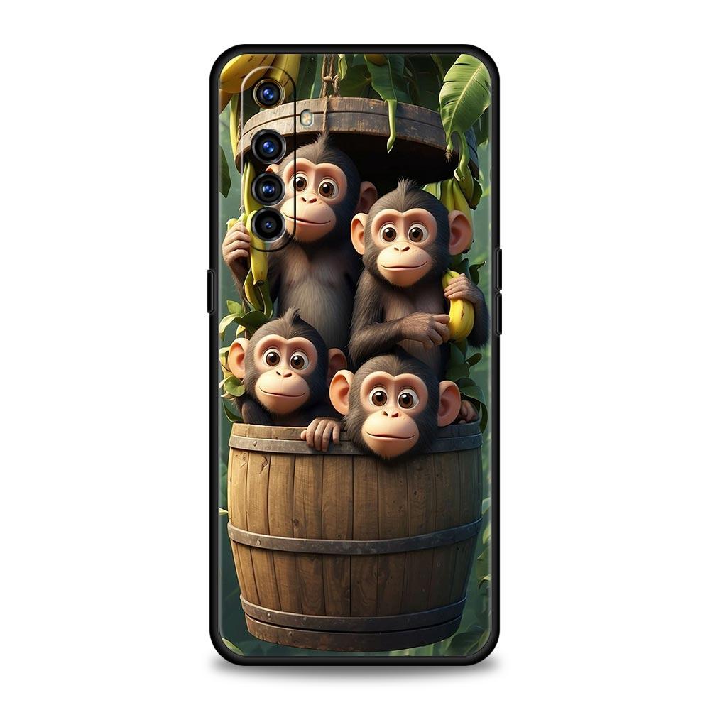 Monkey And Banana Case For Realme C67 C63 C55 C53 C35 C25 C21 GT 2 3 5 6 10 11 12 13 Pro Plus 5G Soft TPU Phone Cover Fundas Bag