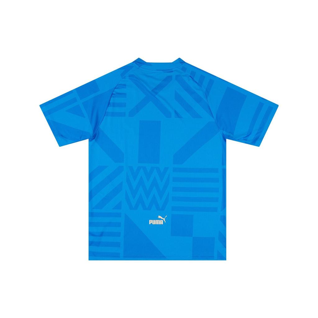 Puma Logo Print Training Short Sleeve T-Shirt 2022-23 Season Italy National Team Men Tops Blue 767050-17
