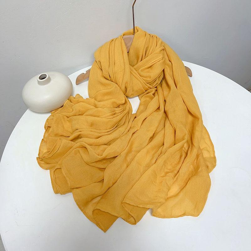 Cotton And Linen Solid Color Thickened Scarf Oversized Soft Women'S Shawl Warm Korean Version Of Fashion Silk Scarf
