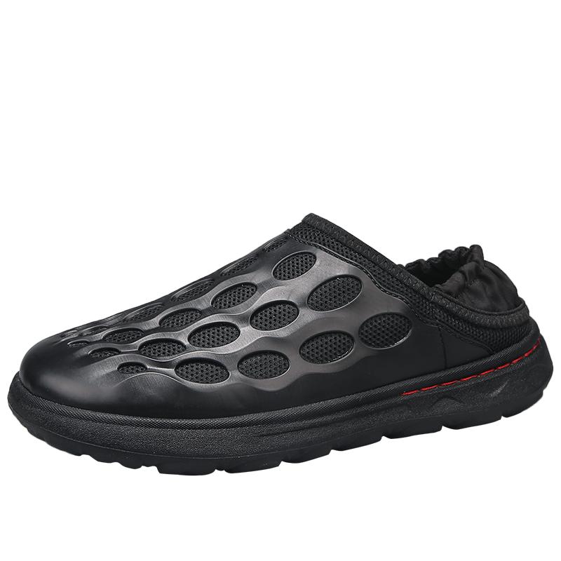 Designer Men Slippers Breathable Mens Shoes Trendy Bottom Casual Sneakers Mesh Half Slippers for Men Soft Sole Support Shoes New