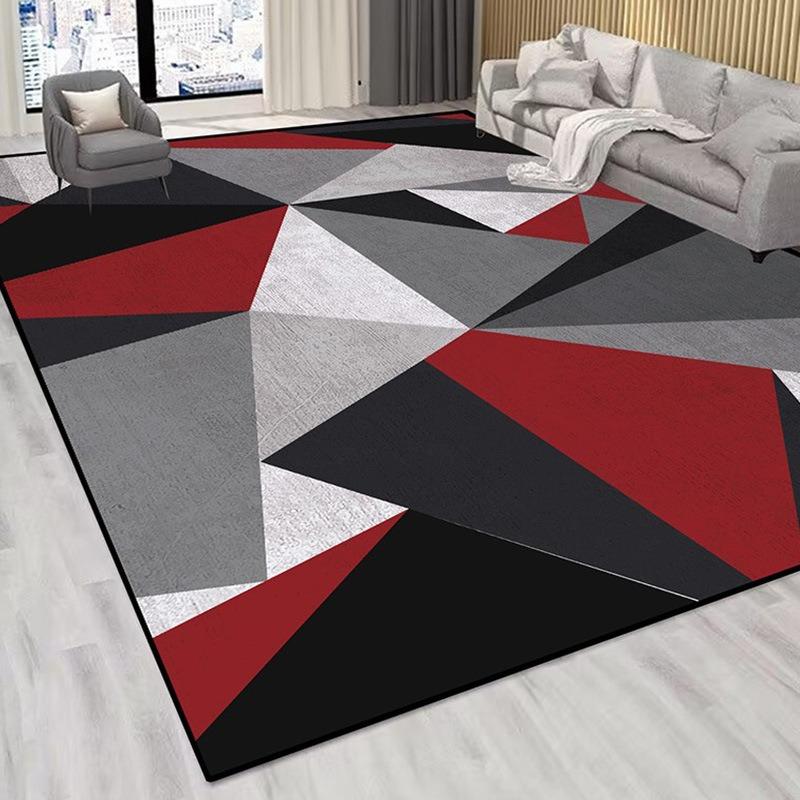 Nordic Style Living Room Carpet Modern Color Blocking Floor Washable Carpet Sofa Tea Table Rug Bedroom Floor Rugs Non-Slip Mat
