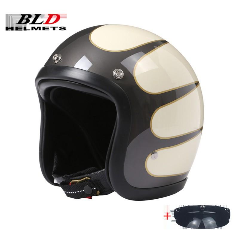 BLD Electric Motorcycle Helmet Lightweight Unisex Retro Cruise