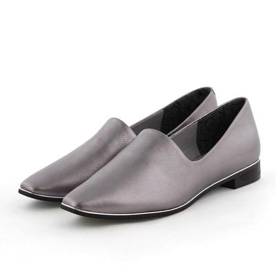 [Himiko] Pumps Metal Line Soft Leather Flat Pumps 653101 Women's Gunmetal 24.0 Cm E
