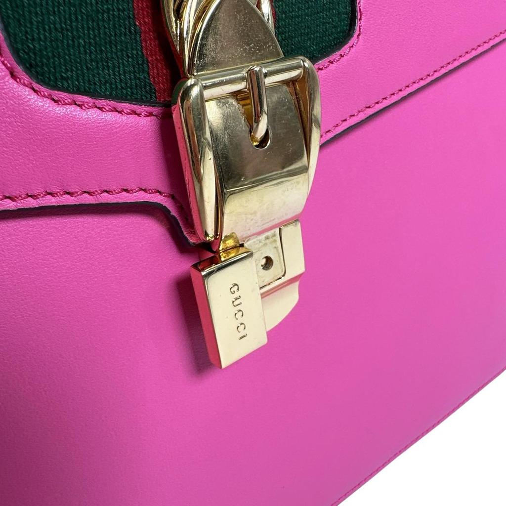 GUCCI 2WAY bag Silvi Handbag pink Women 431665 Used