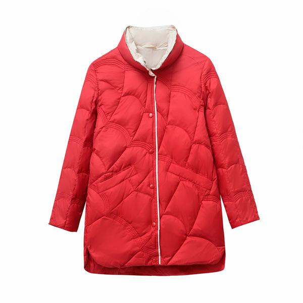 Winter Fashion Stand Collar X-Long Women Down Jackets Female Casual Loose Ultra Lightweigh White Duck Down Warm Coat