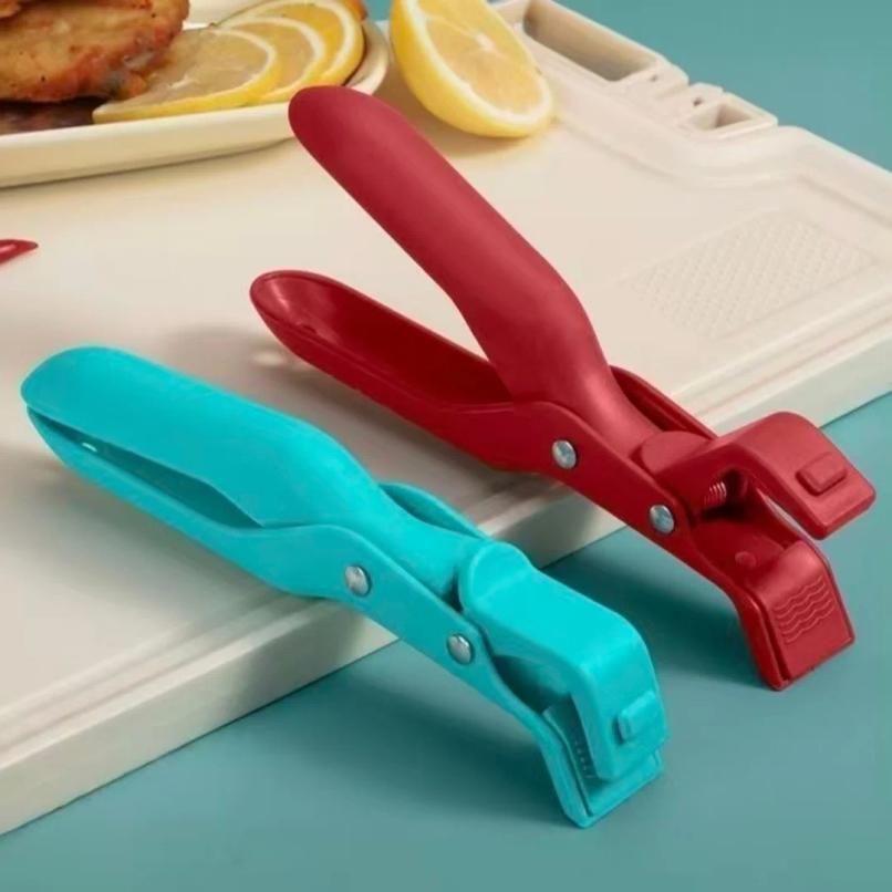 Non-slip Pot Pan Gripper Clip Hot Dish Plate Bowl Clip Retriever Tongs Silicone Handle Kitchen Tool Air Fryer Camping Tool