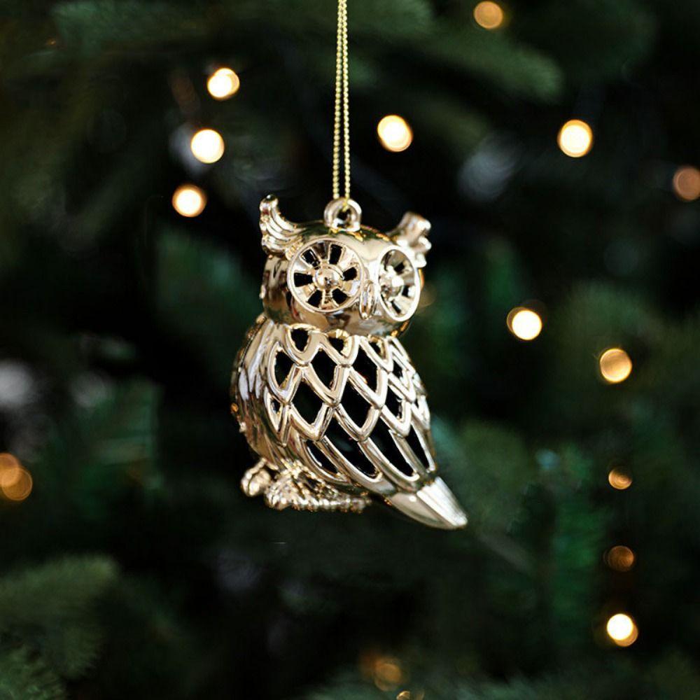 Plastic Christmas Gold Plating Hanging Pendant Elk Butterfly Christmas Tree Ornaments Decorative Snowflake Christmas Decoration