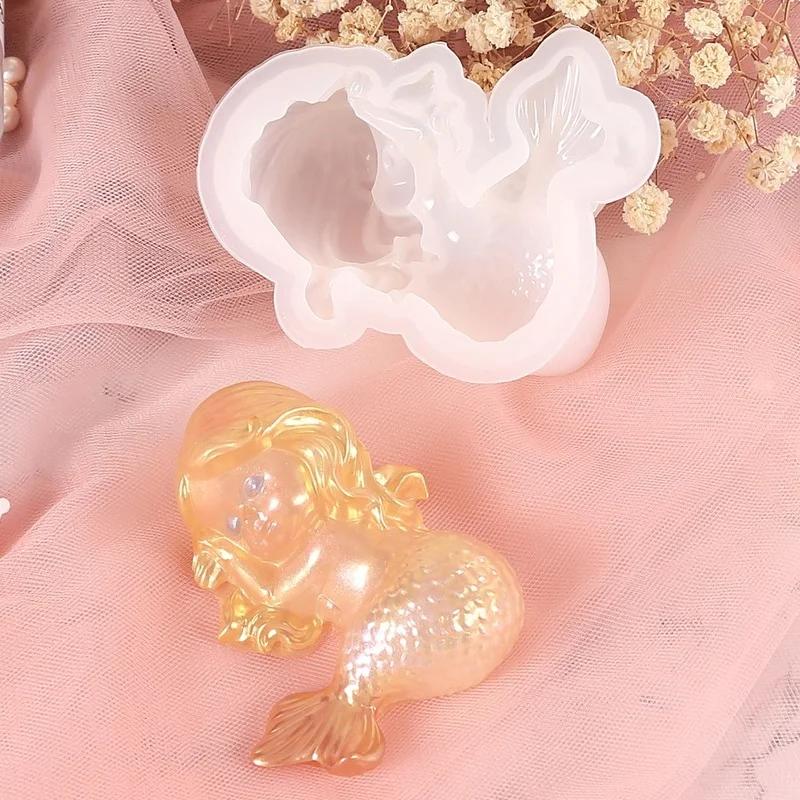 DIY Angel/Mermaid Silicone Soap Mold 3D Portrait Plaster Candle Epoxy Resin Making Tool Handmade Chocolate Ice Cube Baking Kit