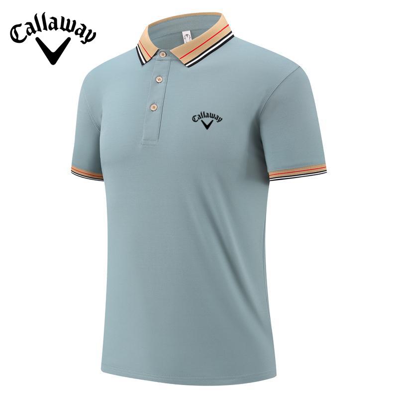 Callaway Summer 2025 New Embroidered Business Casual Lapel Polo Shirt, Comfortable New Skin Couple Polo Shirt L