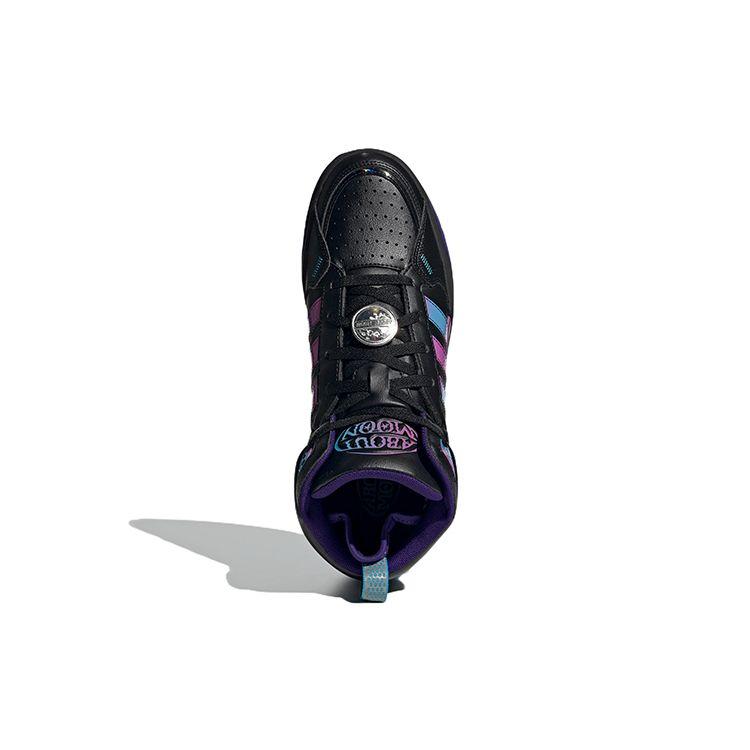 Adidas Neo 100Db Mid Casual Slip Resistant Durable High Top Skate Shoes Unisex Skate Shoes Black Purple H03422