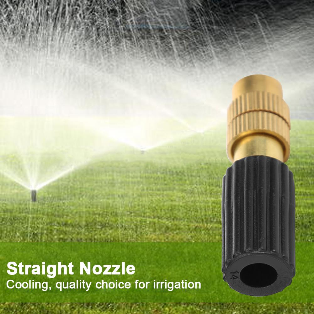 5pcs Fogging Cooling Nozzles Copper Straight Nozzle Automatic Spraying Atomizing Sprayer Connecting 4/7 Hairpipe for Garden Lawn