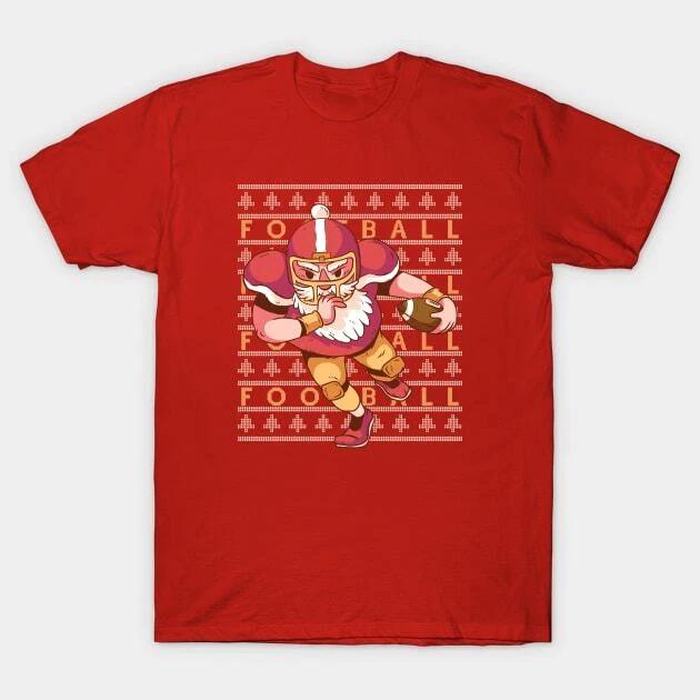 Santa Football Ugly Christmas Sweater Made in Australia T-Shirt XL