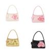 Style Pu Flower Decor Shoulder Bag For Daily Use