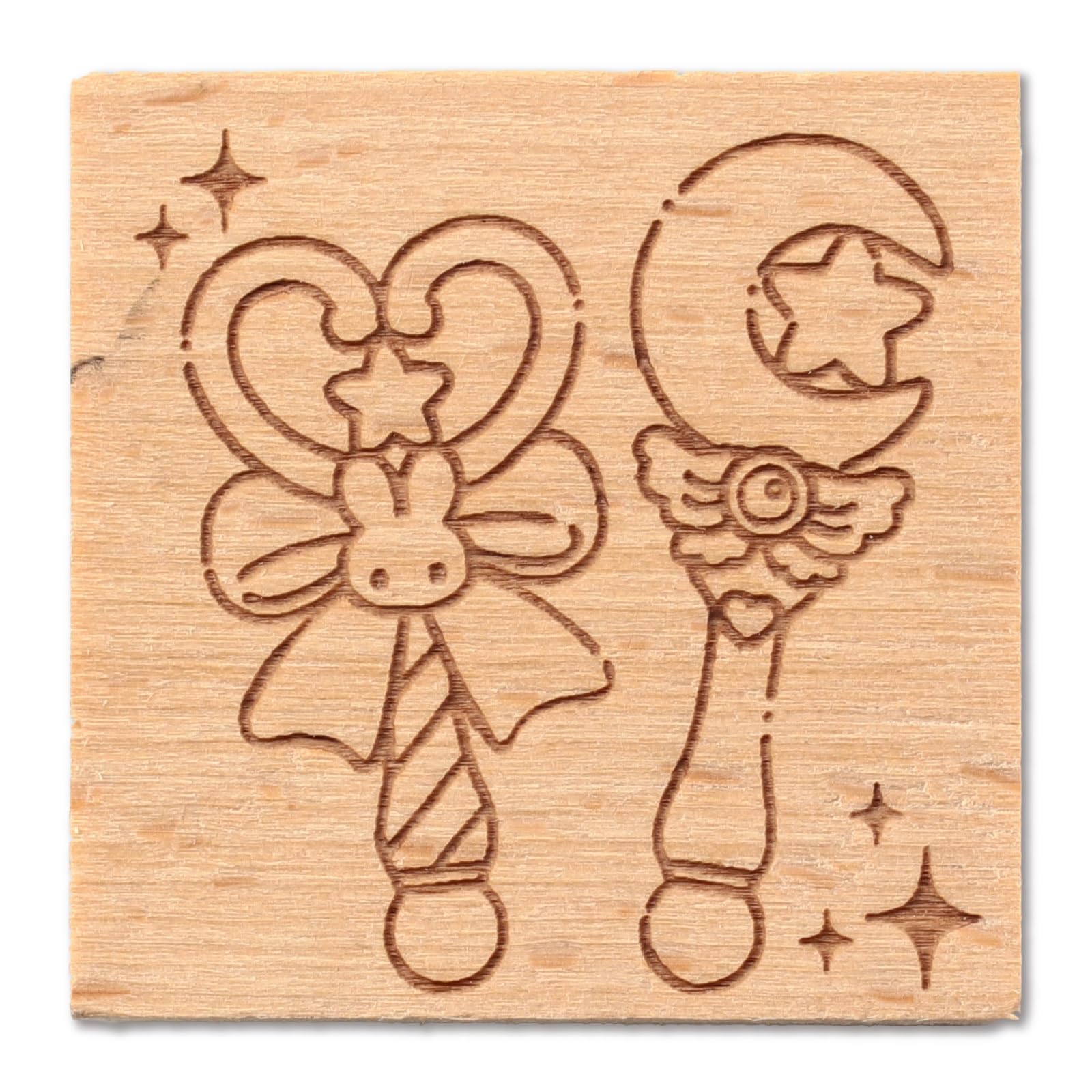 Artec Planner Decorative Wooden Stamp Magical Girl Magical Stick 3cm 74772 Stamp, 30, - Square,