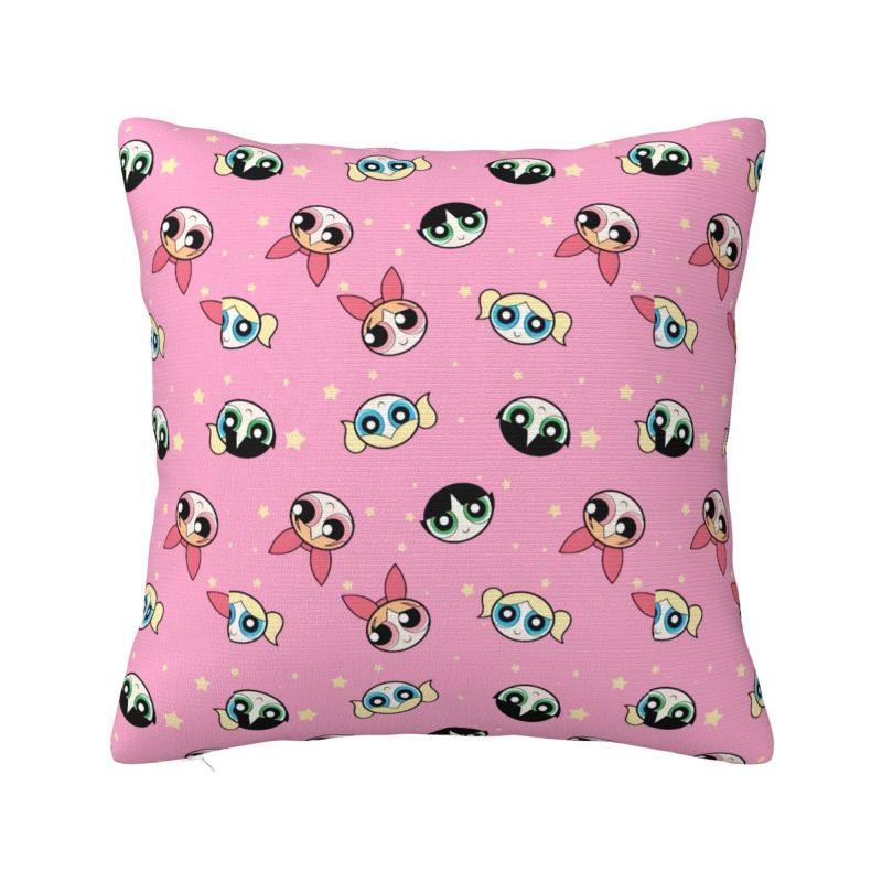 Custom Fashion The P-PowerPuffs Girls Cushion Covers 40x40cm Soft Cartoons Pillow Case for Car Square Pillowcase