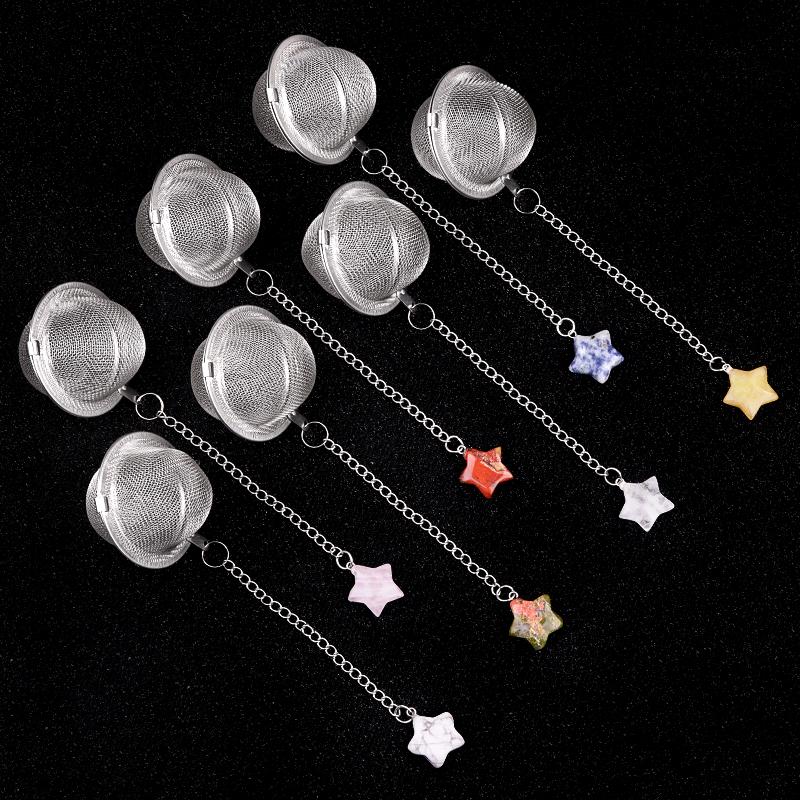 Tea Strainer Natural Stone Star-Shaped Stainless Steel Strainer For Making Tea Seasoning Bag Spice Box Accessory