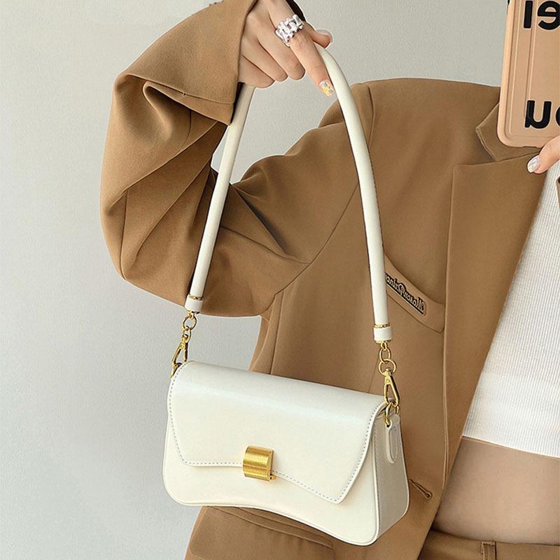Baguette bag, new simple casual solid color underarm women's bag, urban style versatile diagonal span shoulder women's bag