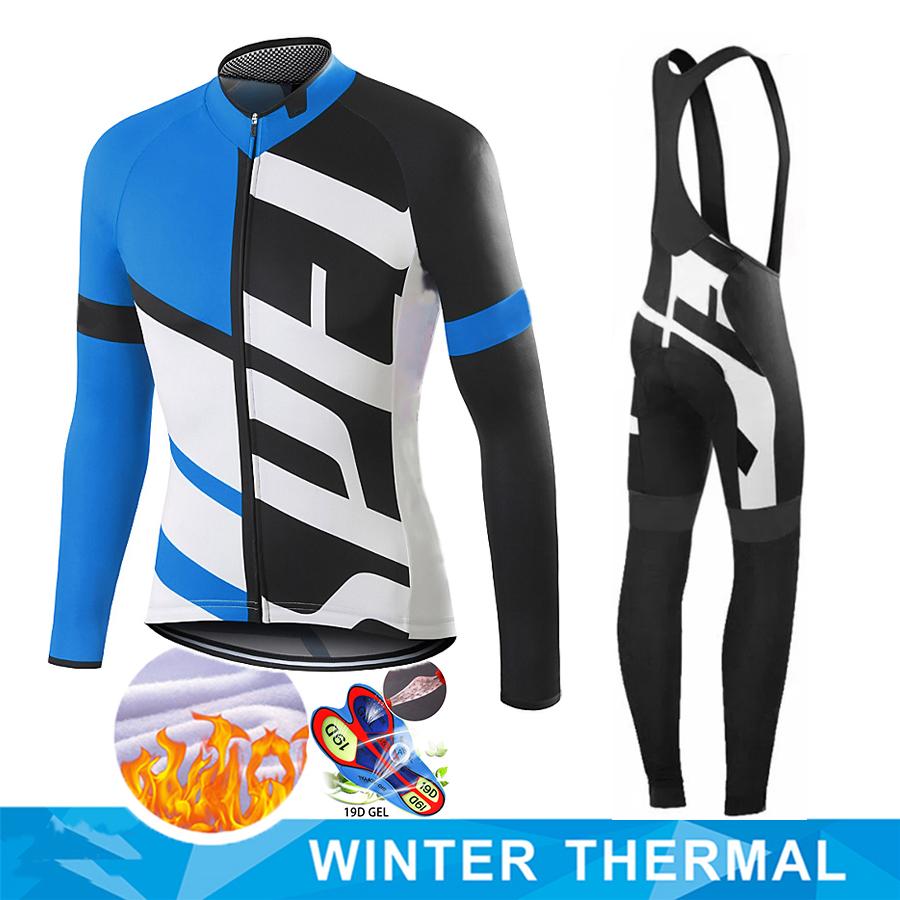 Winter Thermal Fleece Men Cycling Jersey Sets MTB Bicycle Clothes Wear Ropa Ciclismo Racing Bike Clothing Team Cycling Suit