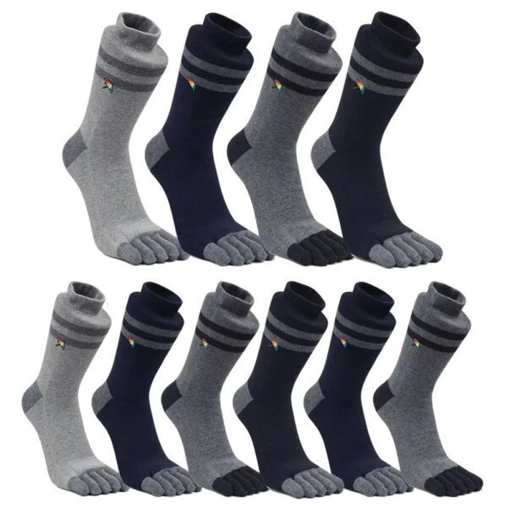 [Arnold Palmer] 10 Pairs Anti-Twist Men s Ringle Toe Socks Long BA007 BA007_10 pairs of long knee pads