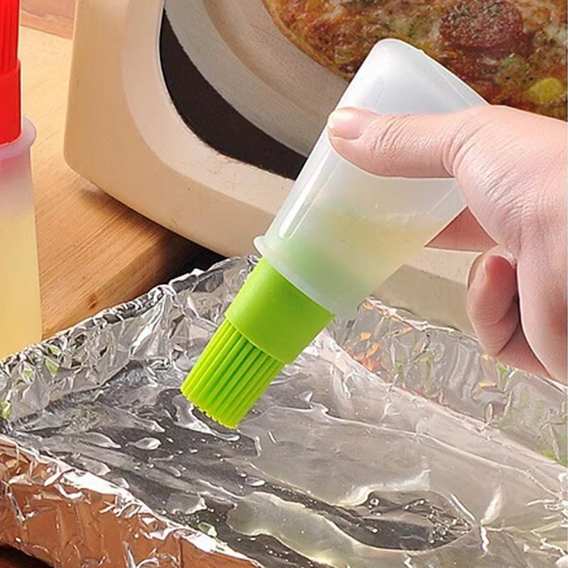Portable Practical and Attractive Brush Oil Bowl Brush for Oiled Takoyaki BBQ Cooking Silicone Basting Brush Kitchen BBQ Tools
