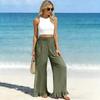 Women's Wide-leg Pants With Pockets, Comfortable Dress Pants, Women's High-waisted Business Casual Pants